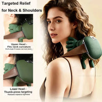 Neck and shoulder massager targeting upper and lower neck areas