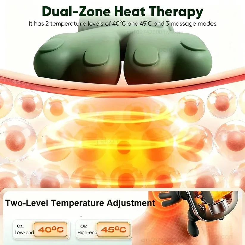 Heated cordless massager with two temperature settings