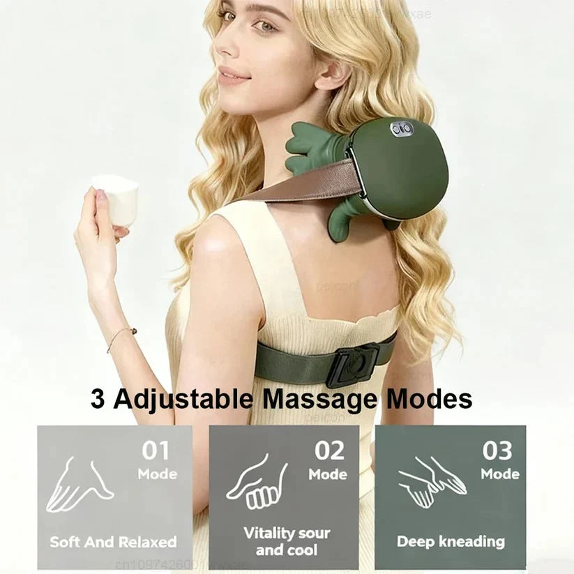 Cordless neck massager with three adjustable massage modes
